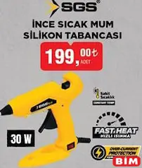 SGS İNCE SICAK MUM SİLİKON TABANCASI